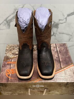HOSS Spitfire Western Work Boots Brown Composite Toe EH 92040 Men’s 10D